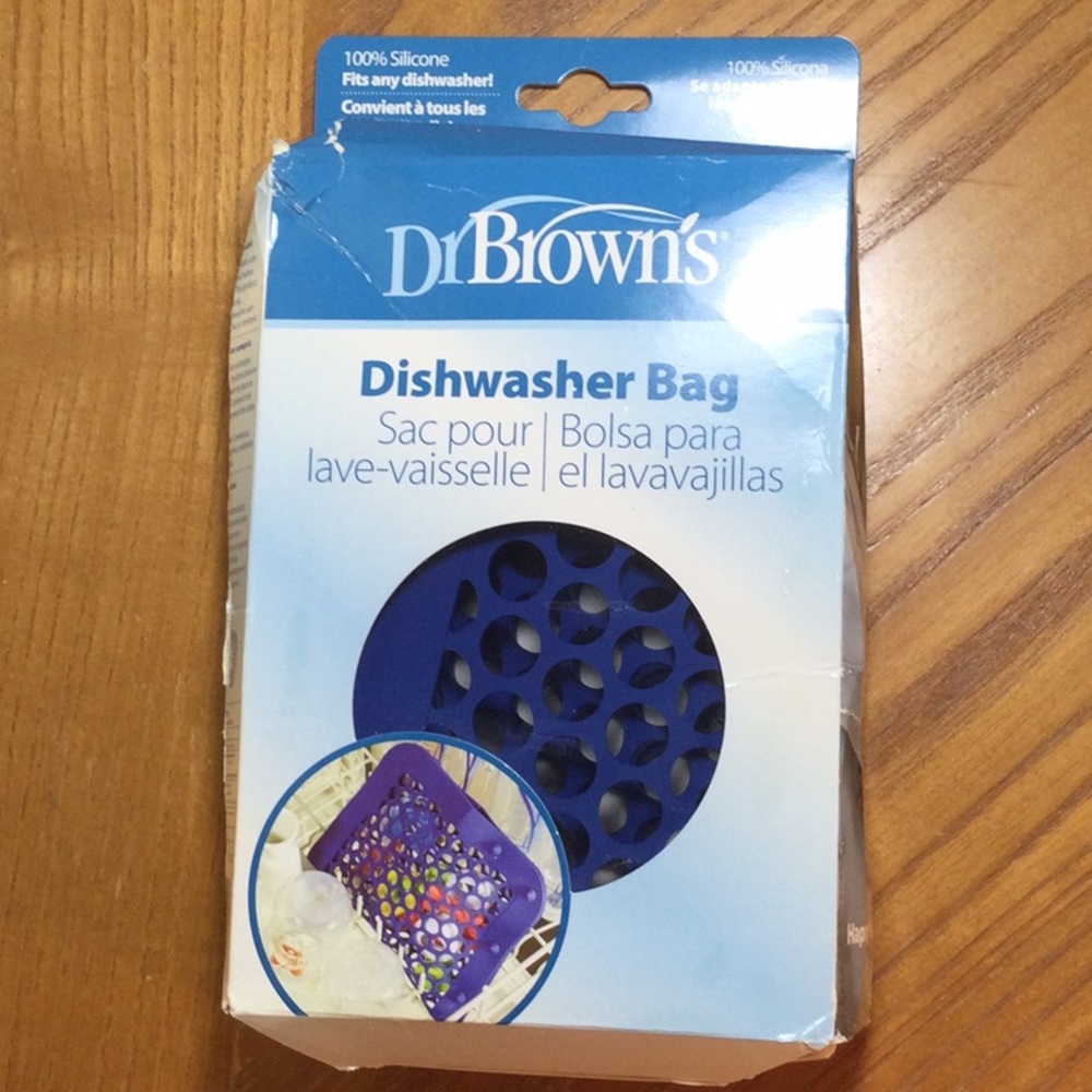 NEW Dr. Brown's Silicone Baby Bottle and Pacifier Dishwasher Bag, blue